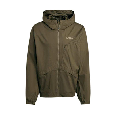 adidas Terrex Xploric Wind Jacket Army Green Loose-Fit Hooded Zip Jacket IN4630