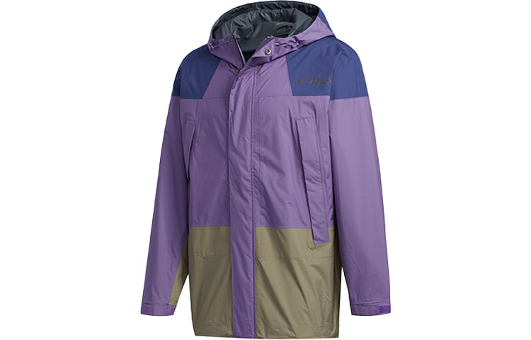 adidas Terrex Xplr Rain 25 Jacket Waterproof Outdoor Hoodie Purple FN0832
