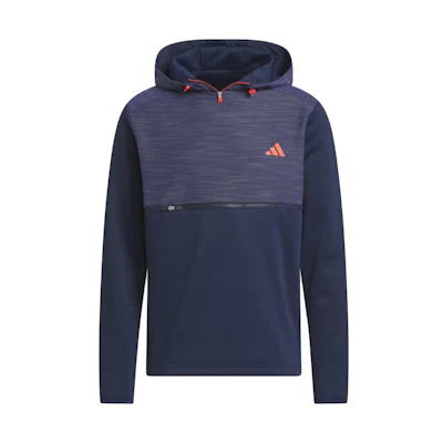 adidas Textured Logo Colorblock Hoodie Navy Blue HZ3211