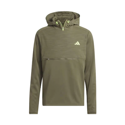 adidas Textured Olive Green Logo Panel Parka Sweatshirt IB1989