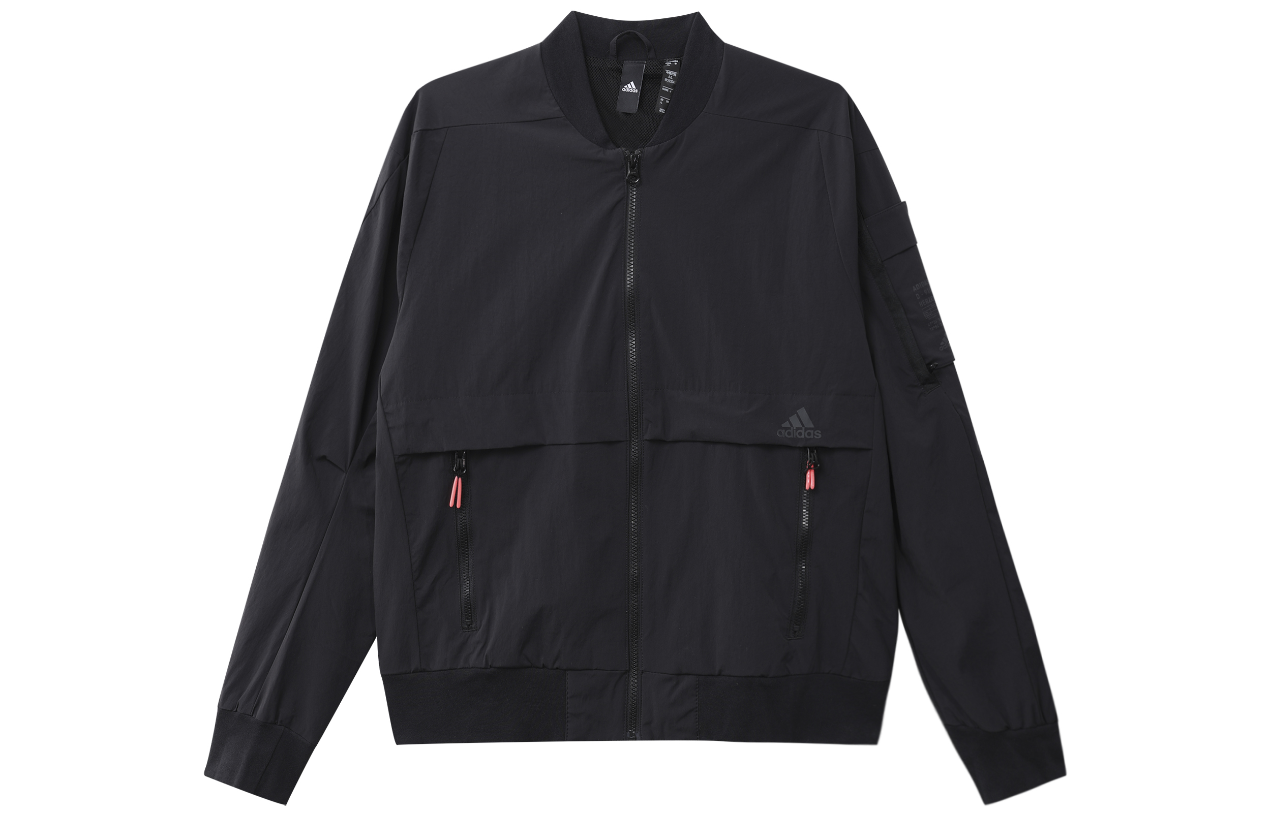 adidas TH BOMB Casual Fit Black Zip-Up Bomber Jacket GF4030