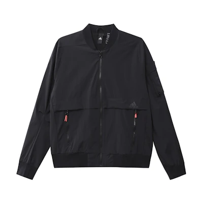 adidas TH BOMB Casual Fit Black Zip-Up Bomber Jacket GF4030
