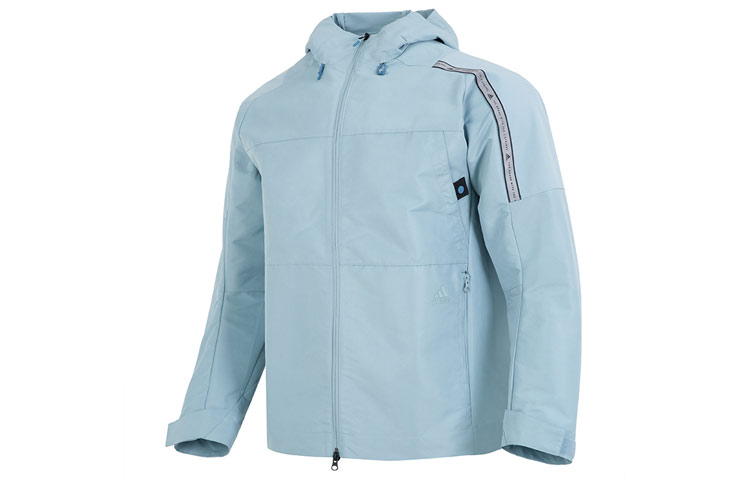 adidas TH Commtek Logo Hooded Windbreaker Jacket Blue HR4439