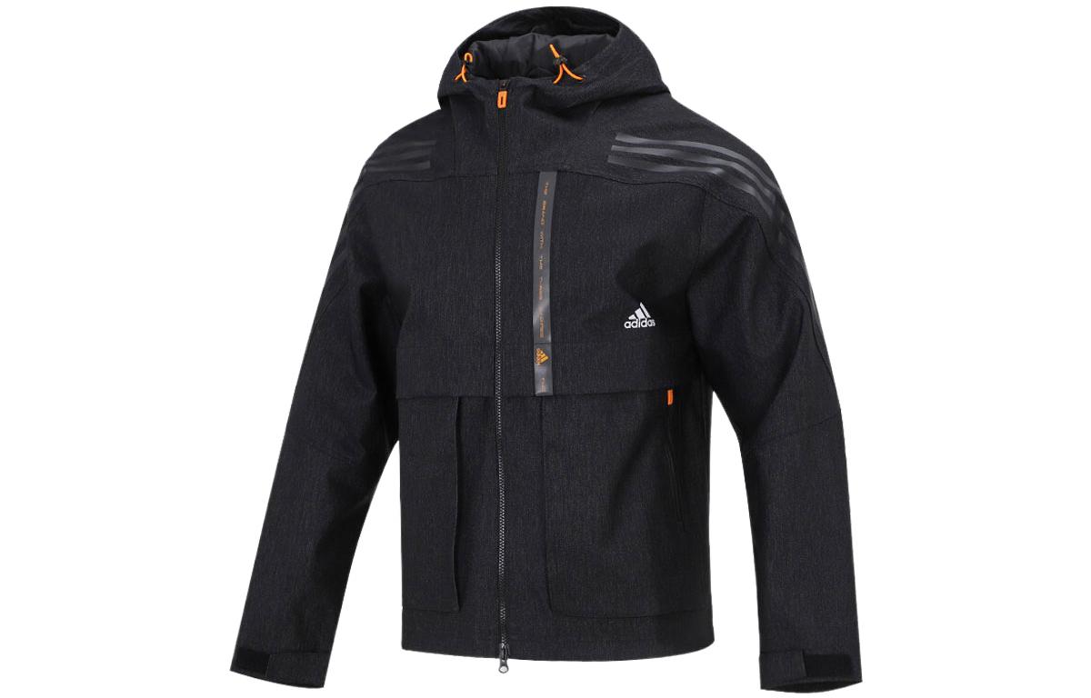 adidas TH DNM WVJK Logo Printed Black Hoodie Jacket HE9904 圖 2
