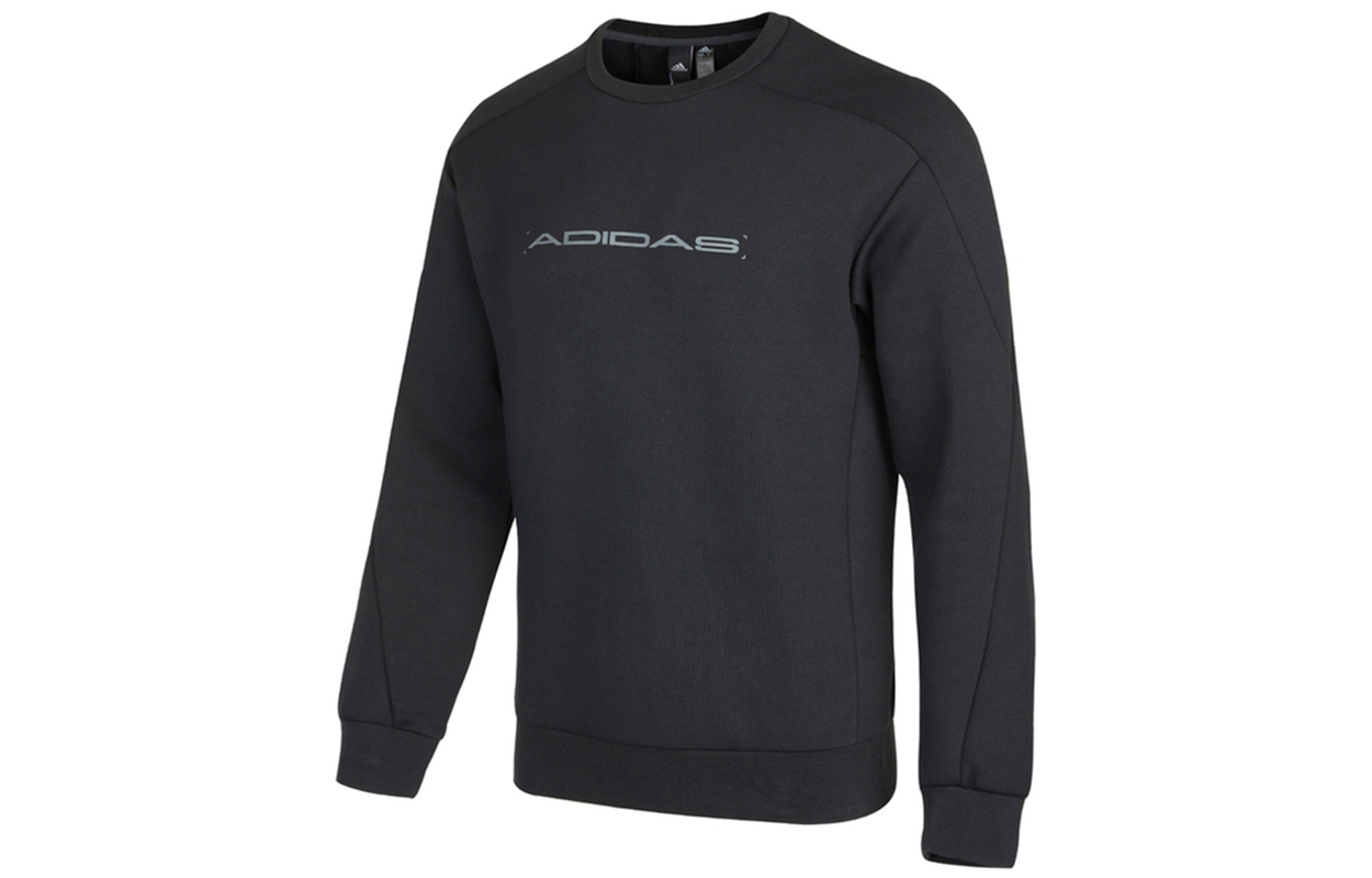 adidas TH Eng Sweat Logo Graphic Pullover Casual Sweatshirt Black H39272