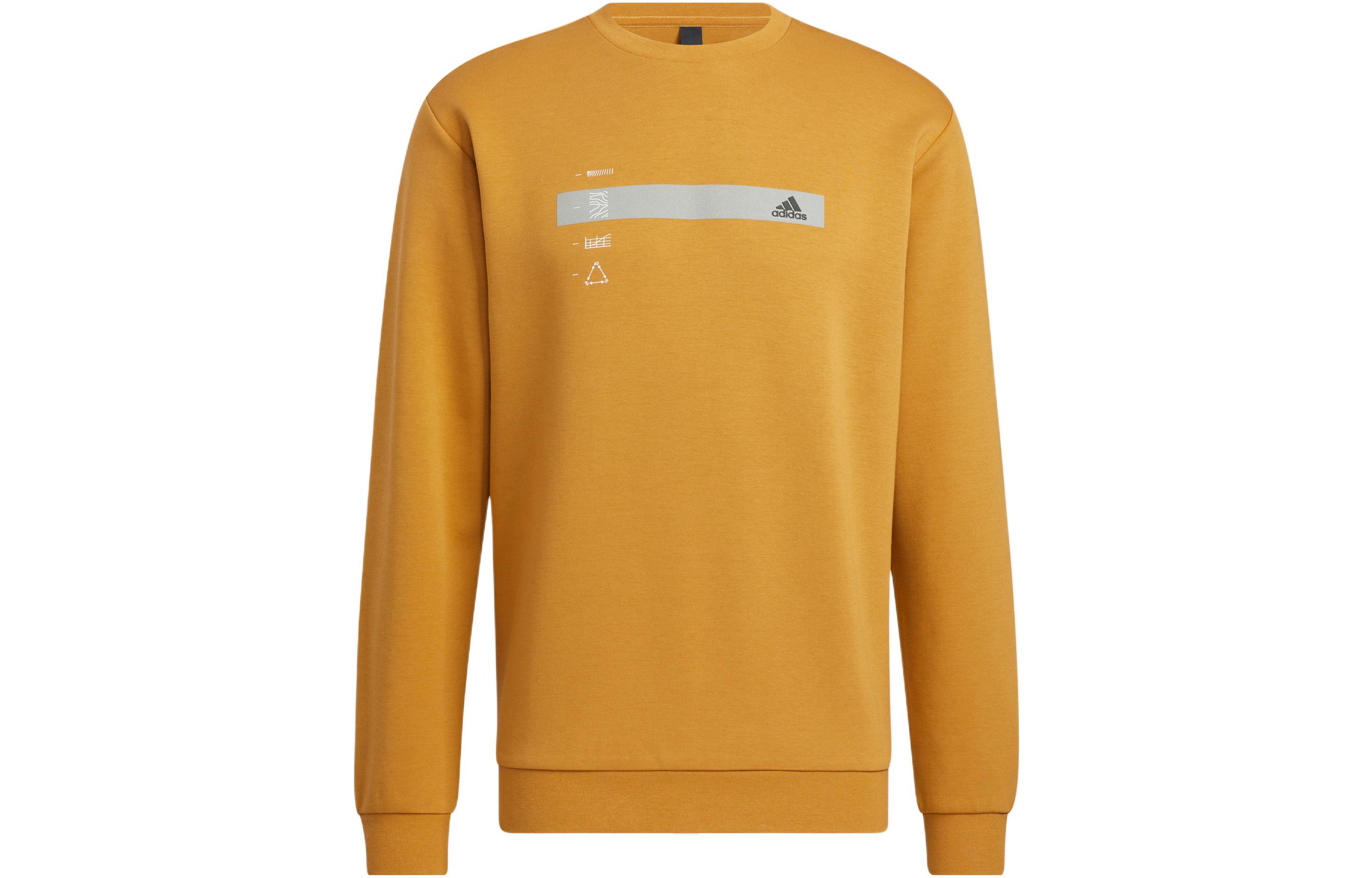 adidas TH GFX Crew Logo Graphic Sweatshirt Yellow - Long Sleeve Pullover HN9020