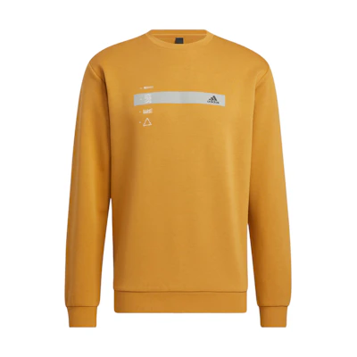 adidas TH GFX Crew Logo Graphic Sweatshirt Yellow - Long Sleeve Pullover HN9020