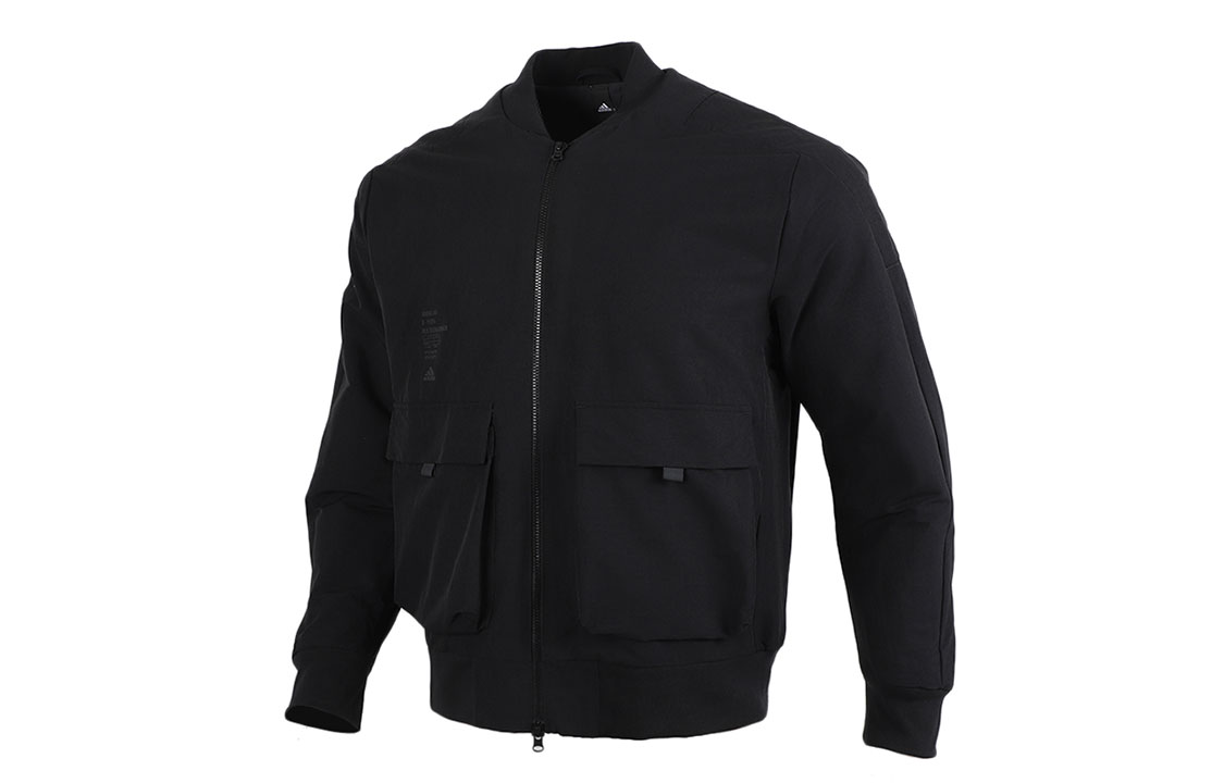 adidas TH JKT Bomb Fleece-Lined Casual Sports Jacket Black GM4403