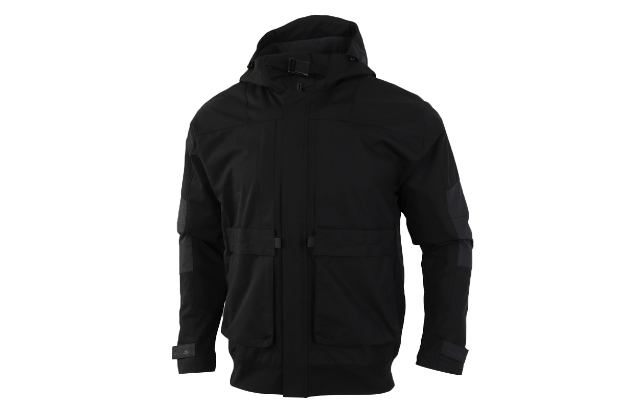 adidas TH JKT FUNC Fleece-Lined Hooded Jacket Black Winter Casual Sportswear GM4397