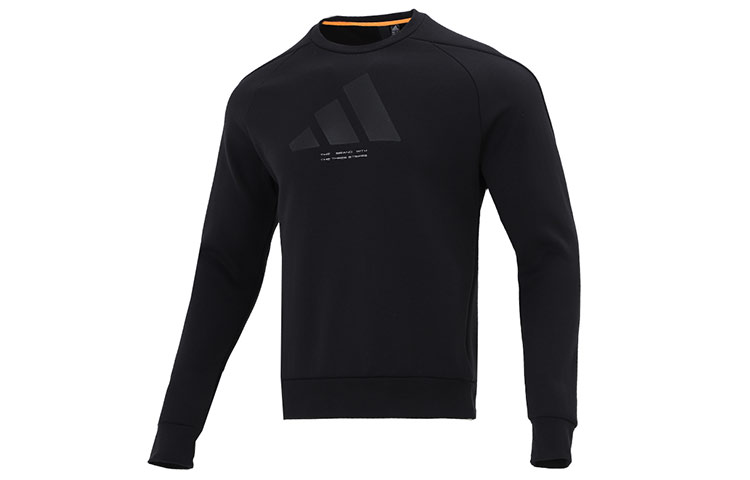 adidas TH Logo Crewneck Sweatshirt Black Casual Sportswear HE9901