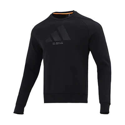 adidas TH Logo Crewneck Sweatshirt Black Casual Sportswear HE9901