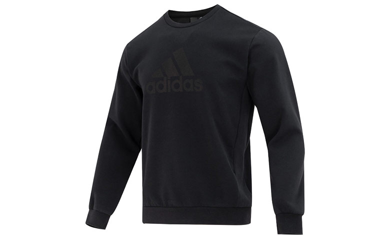 adidas TH Logo Retro Black Sweatshirt Casual Sportswear HY5828