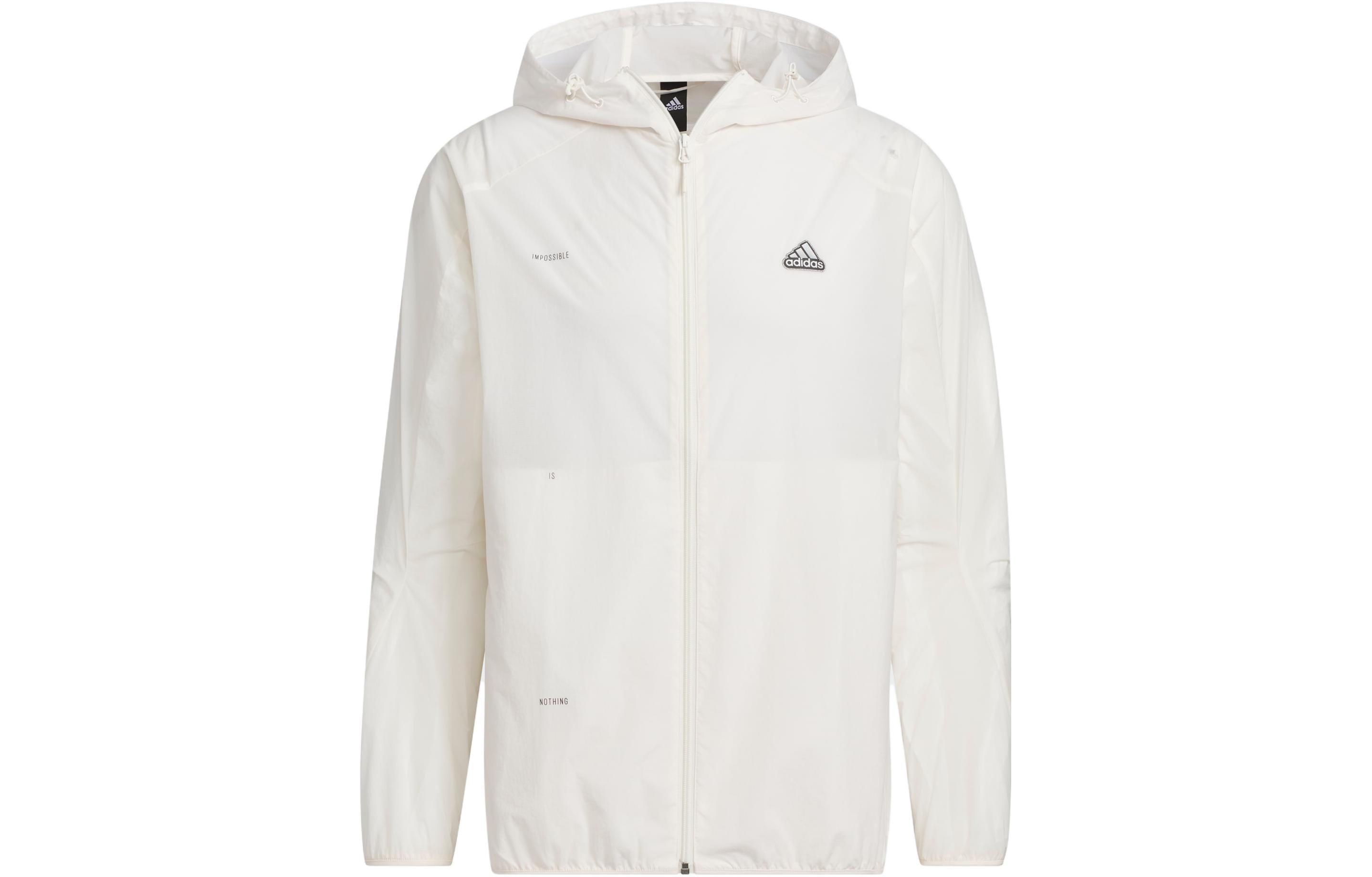 adidas TH LW WV Jacket Solid Logo Zip-Up Pink White IA8136