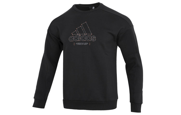 adidas TH MH Crew Neck Retro Logo Sweatshirt Black HM5152