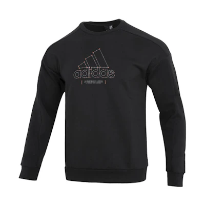 adidas TH MH Crew Neck Retro Logo Sweatshirt Black HM5152