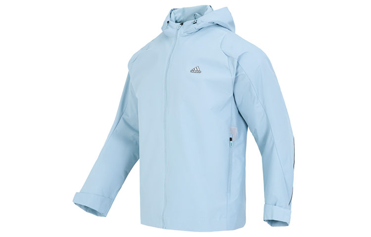 adidas TH MH WV JKT Solid Color Logo Print Casual Hooded Jacket HY5833