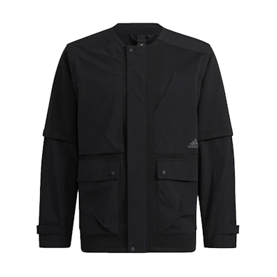 adidas Th Mimo Mix Logo Button-Up Jacket Black Casual Sportswear H40219