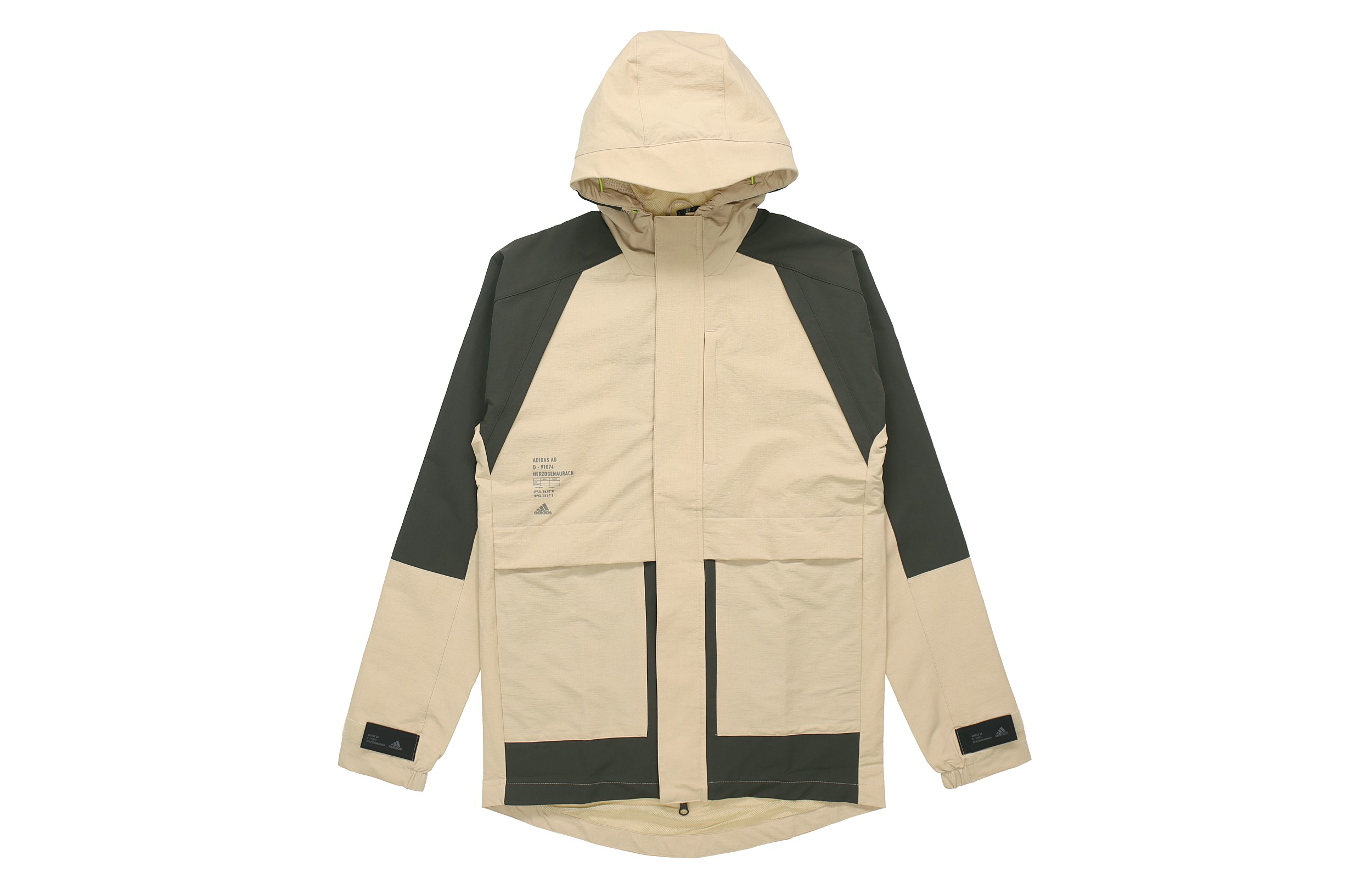 adidas TH Parka Colorblock Hooded Jacket Prairie Brown GF4016