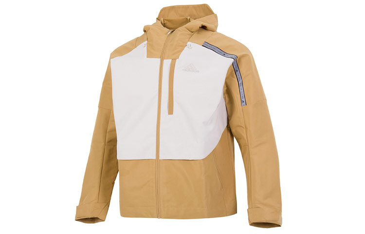 adidas TH Protek Colorblock Hooded Jacket Brown/Yellow Casual Wear HM5167