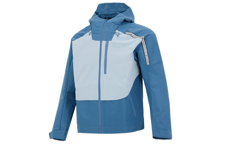 adidas TH Protek Colorblock Striped Hooded Jacket Blue ( Casual Sportswear) HM5166