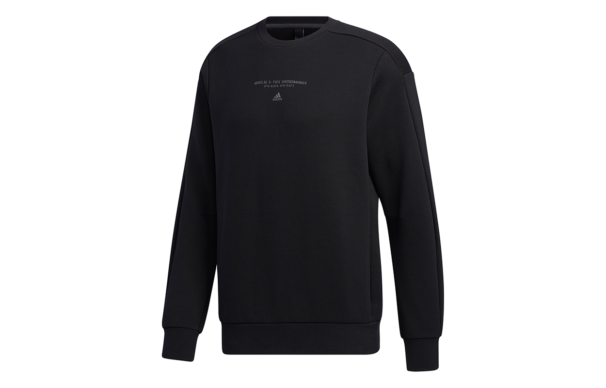 adidas TH SWT SILO Black Crewneck Sweatshirt Casual Sportswear GM4413