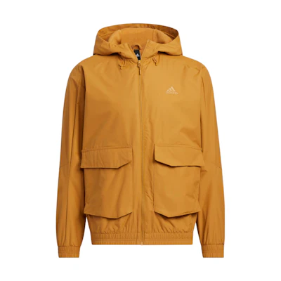 adidas TH Utili WV Jacket Brown Full-Zip Hoodie with Logo Print HN9034