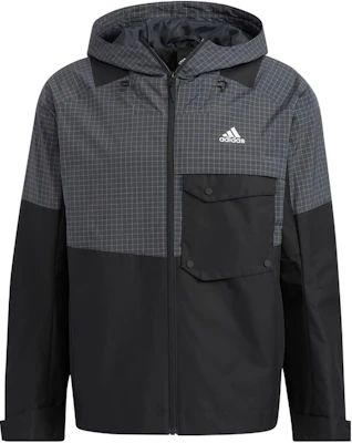 adidas TH VIS WVJKT Black Checkered Logo Pocket Zip Hoodie Jacket Mens HN9041 Order adidas TH VIS WVJKT Black Checkered Logo Pocket Zip Hoodie Jacket Mens HN9041