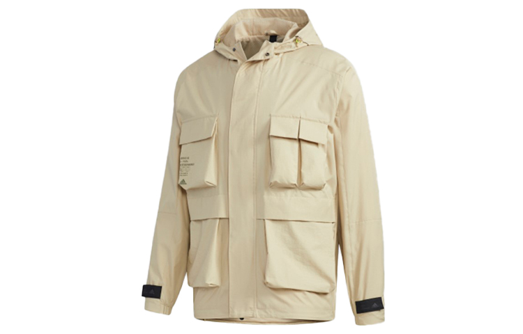 adidas TH WB JKT Multi-Pocket Outdoor Sport Hoodie Jacket Prairie Brown GF4012