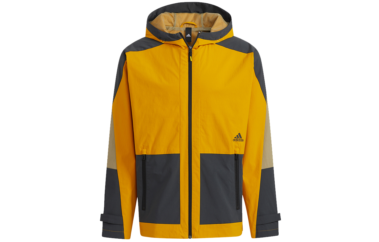 adidas Th Wv Block Colorblock Hooded Jacket Gold H40225