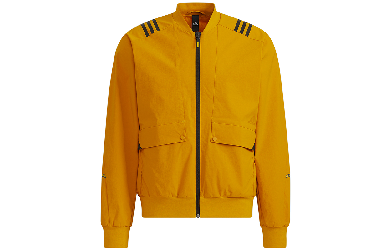 adidas TH WV Striped Bomber Jacket Gold Mens H40234