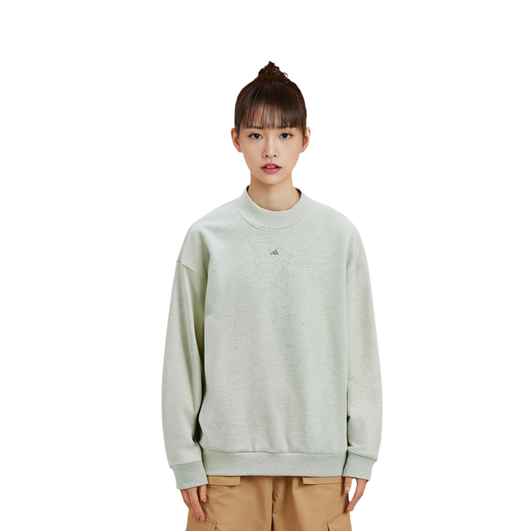 Sizing アディダス THE 2024 コレクション CHAPTER 02 ロゴプリント グレーフリーススウェットシャツ ユニセックス IX1965