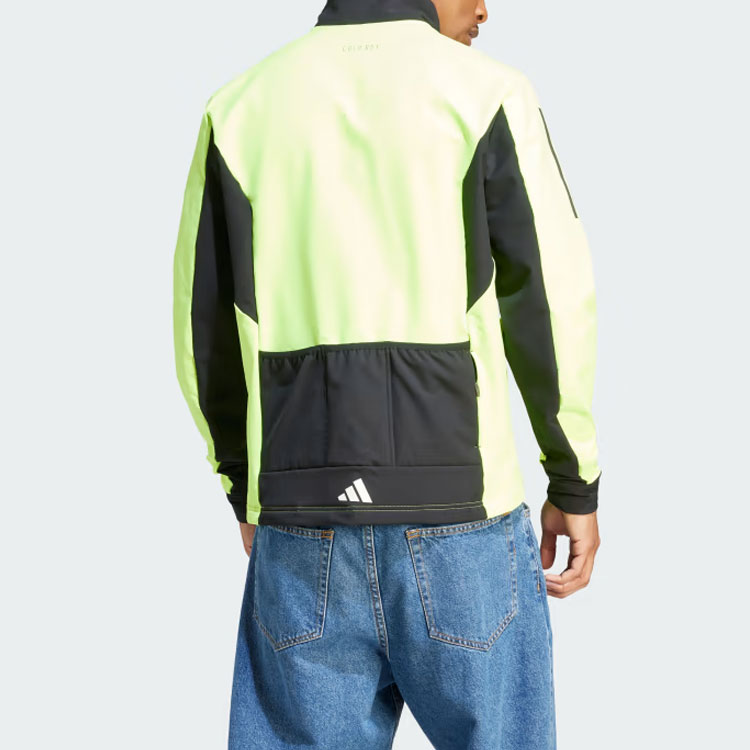 Shop adidas The Cold Rdy Cycling Jacket Lemon Green Retro 3-Stripes Jacket IL7000
