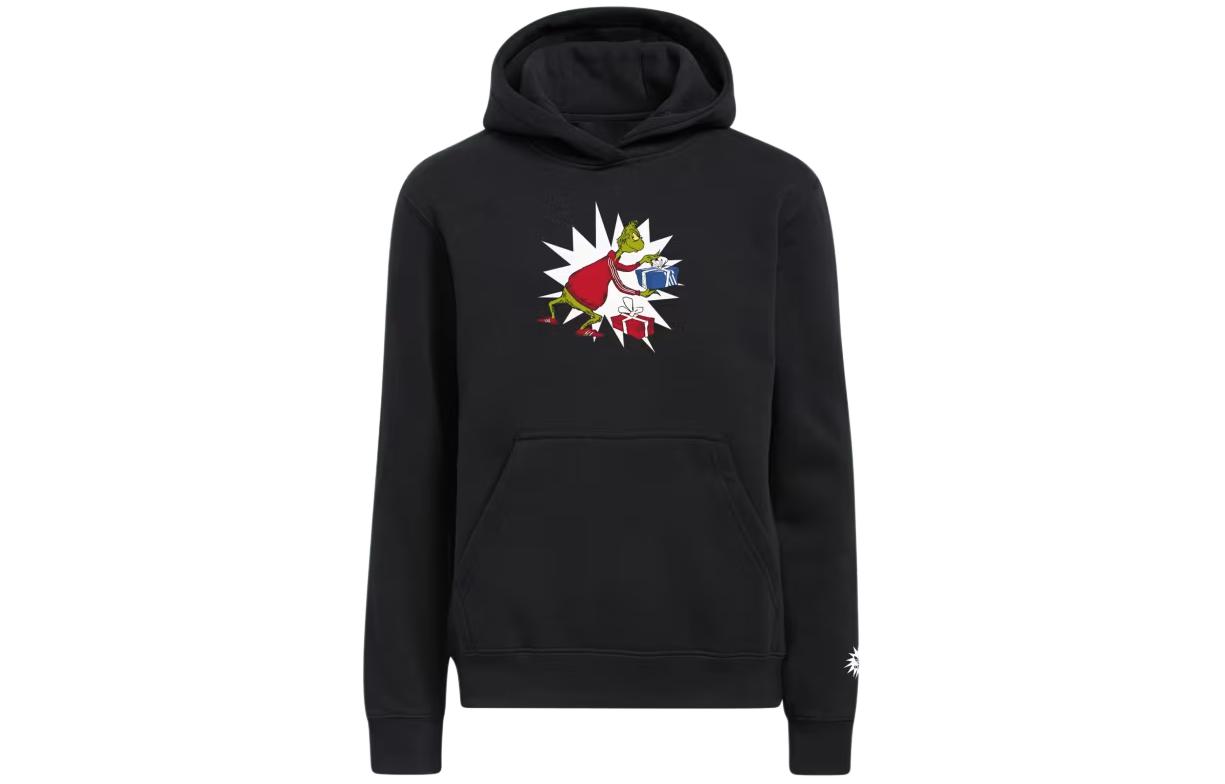 adidas The Grinch Cartoon Print Hoodie Black Long Sleeve JF8831