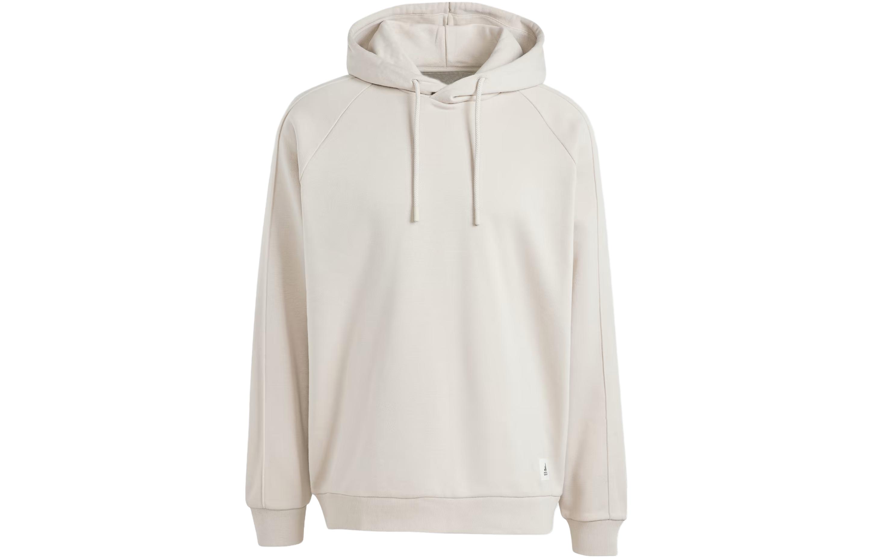 adidas The Safe Place Beige Logo Hoodie Loose Fit Long Sleeve IS7489