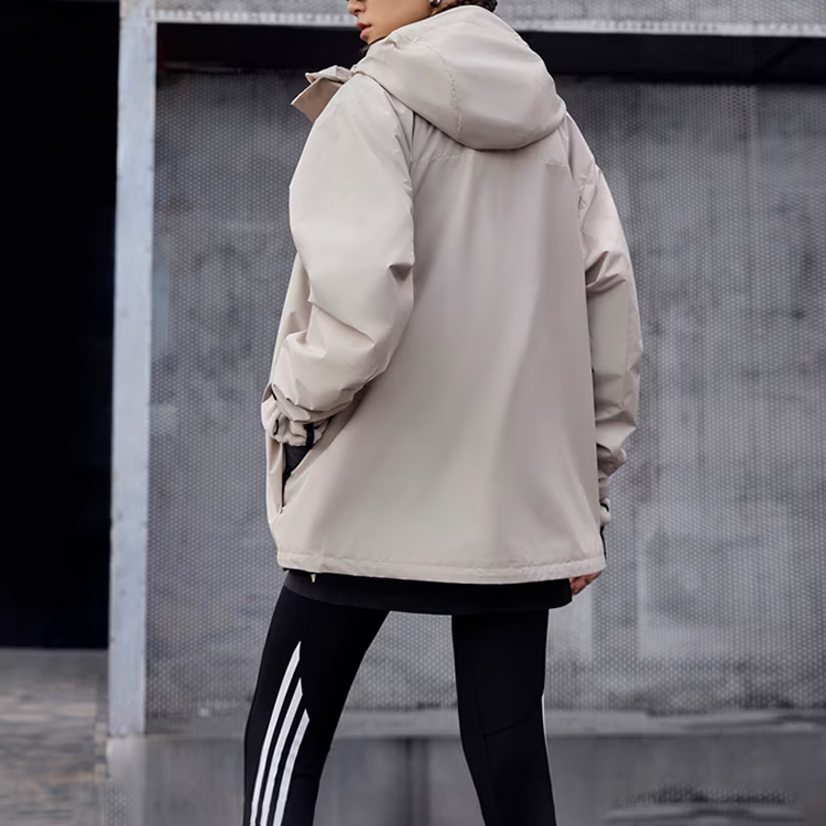 adidas Three-In-One Fleece Jacket Beige Unisex Casual Hoodie Jacket JM9141 圖 6