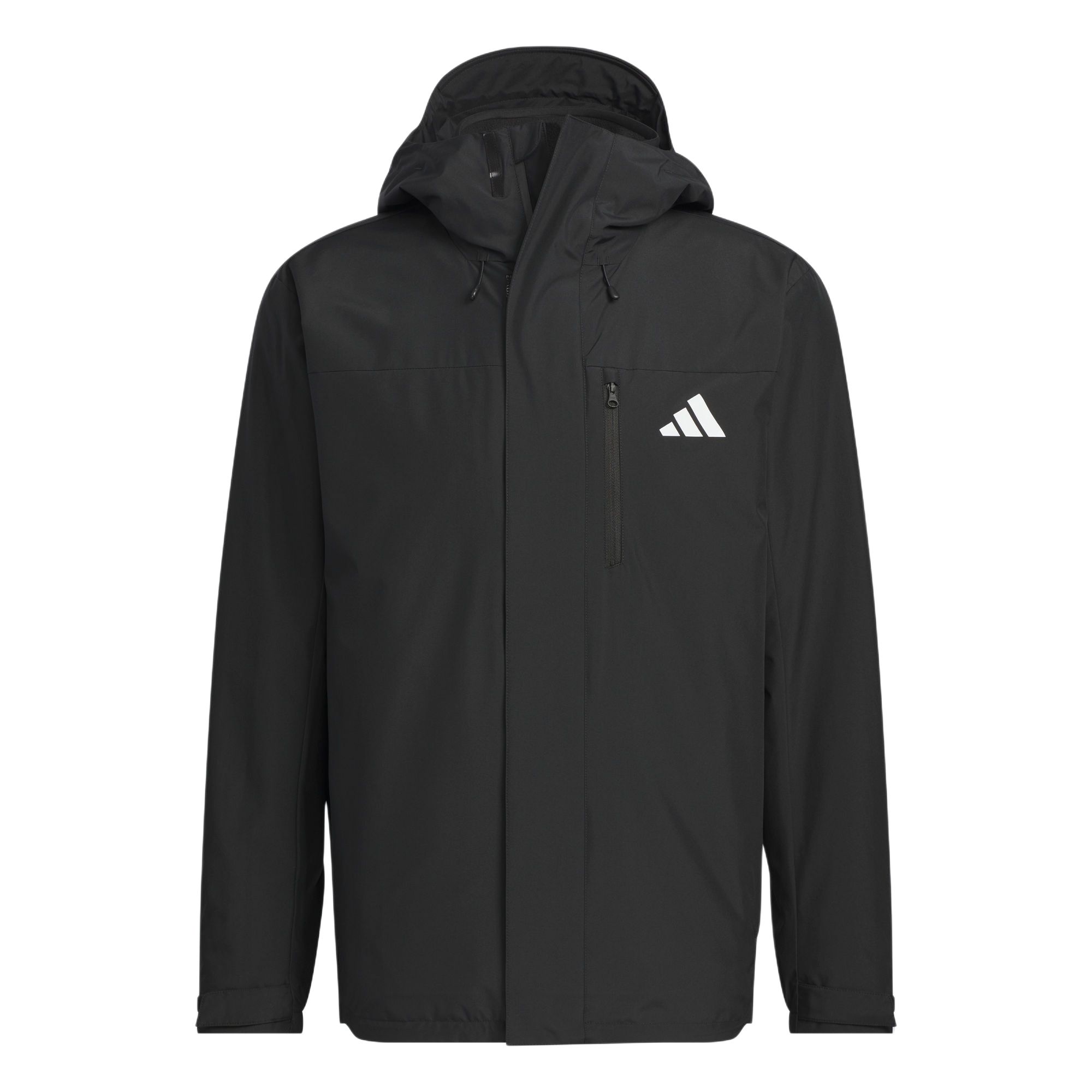 adidas Three-in-One Hoodie Zip Jacket Black Unisex Casual Sportswear JM9140 圖 2