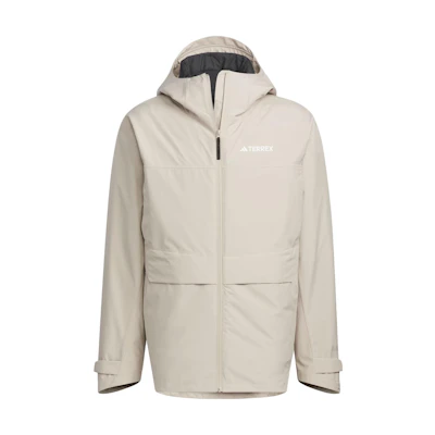 adidas Three-In-One Rain.Rdy Parka Beige Waterproof Outdoor Jacket. IL8986