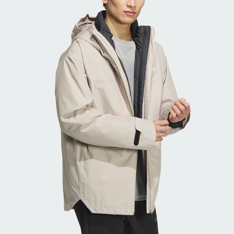Details for adidas 三合一防水Rain.Rdy戶外風衣外套米色 IL8986
