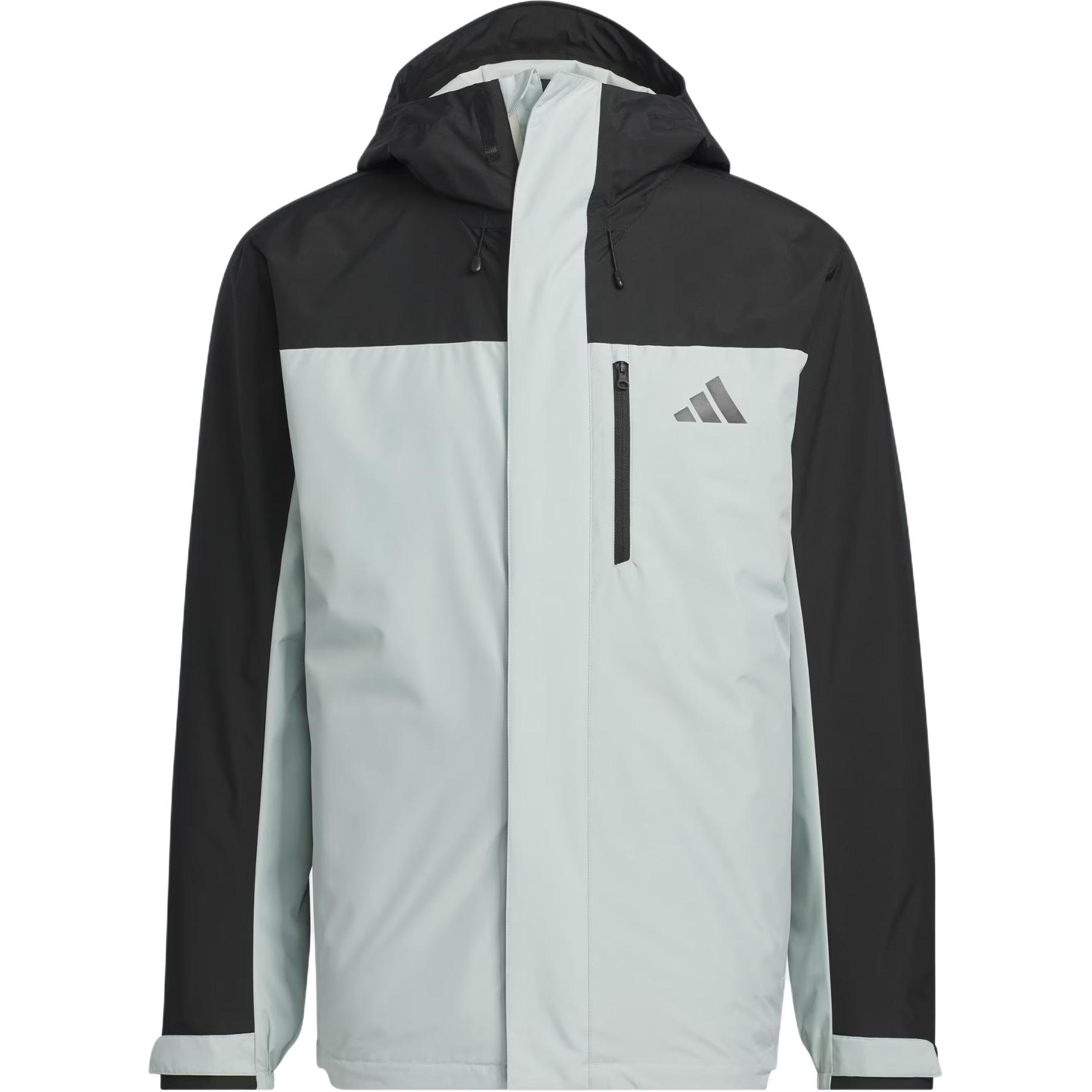 adidas Three-In-One Water-Resistant Fleece Hooded Jacket Unisex - Gray JW1650