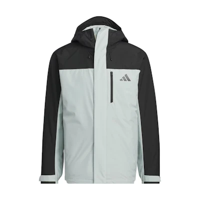 adidas Three-In-One Water-Resistant Fleece Hooded Jacket Unisex - Gray JW1650
