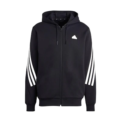 adidas Three-Stripe Logo Colorblock Zip-Up Sweatshirt Black IC6712