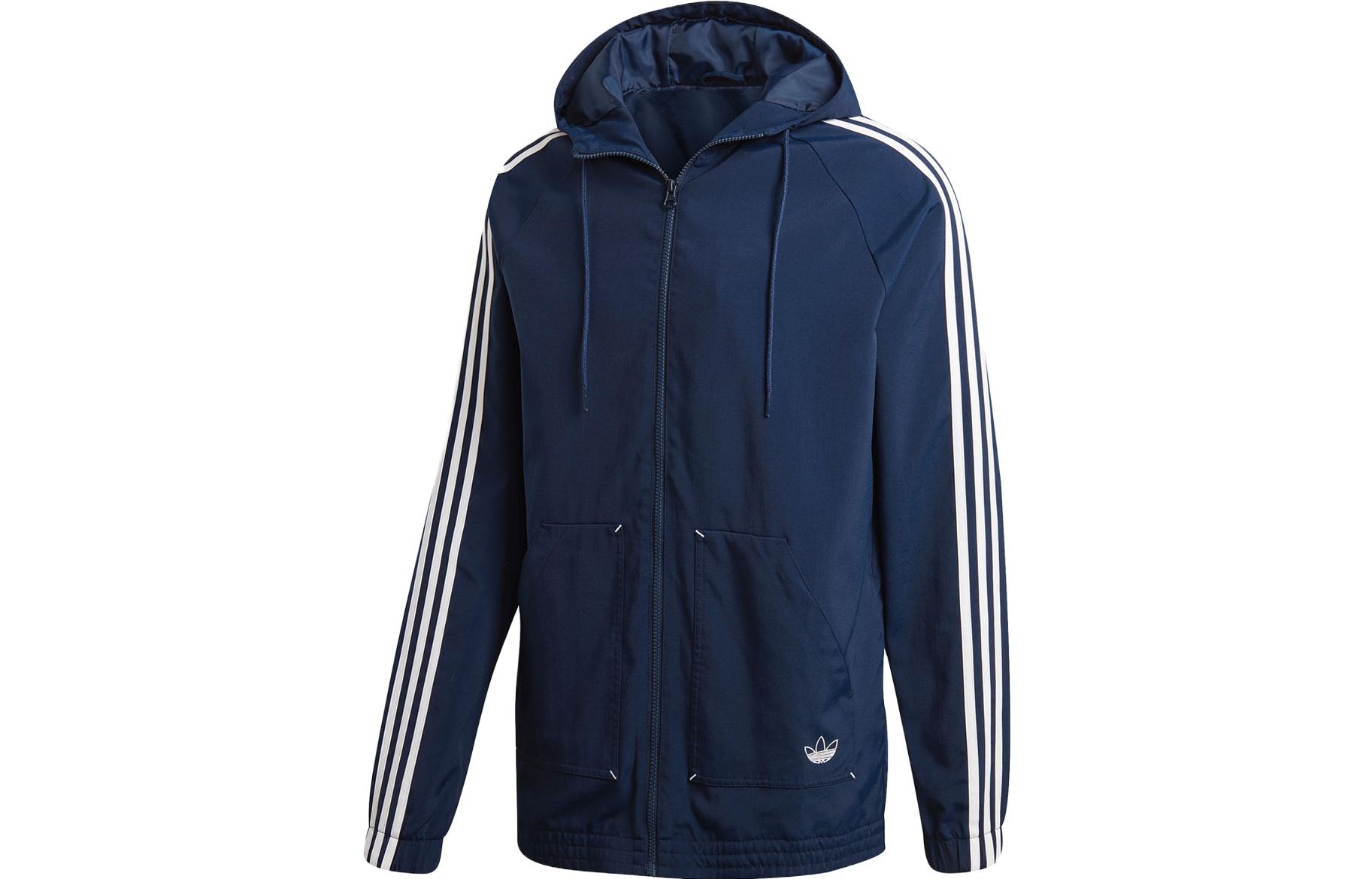 adidas Three-Stripes Colorblock Hoodie Jacket - Navy Blue FL0003