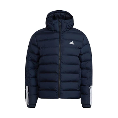 adidas Three Stripes Logo Print Navy Blue Hoodie Jacket GT1686