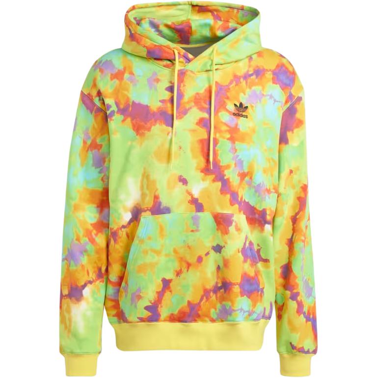 adidas Tie-Dyed Allover Print Hoodie Gradient Yellow Sweatshirt IZ2507