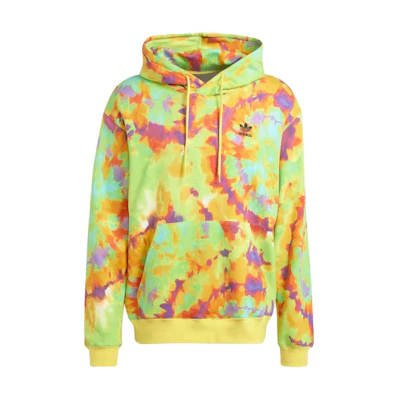 adidas Tie-Dyed Allover Print Hoodie Gradient Yellow Sweatshirt IZ2507