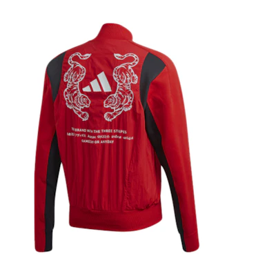 adidas Tiger Embroidered Bomber Jacket Light Scarlet Casual Sportswear FM9972