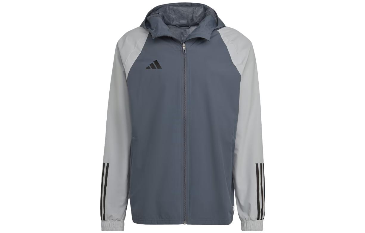 adidas TIRO 23 Colorblock Hoodie Jacket Light Grey Sportswear HU1320