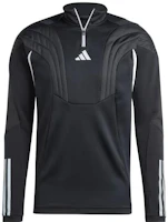adidas Tiro 23 Winterized 1/2 Zip Logo Print Black Long Sleeve Top IK9514 adidas Tiro 23 Winterized 1/2 Zip Logo Print Black Long Sleeve Top IK9514