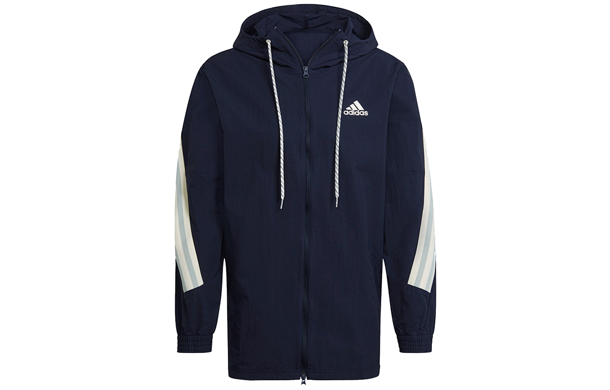 adidas Tiro 24 3-Stripes Tape Jacket Navy Mens Hooded Casual Sportswear GM3835