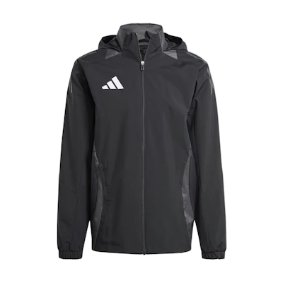 adidas Tiro 24 All-Weather Soccer Jacket Black Hooded Waterproof Outerwear IJ8343